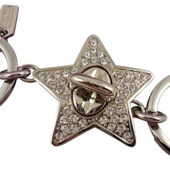Coach Accessories - Coach Crystal Pave Star Turn lock Valet Keychain